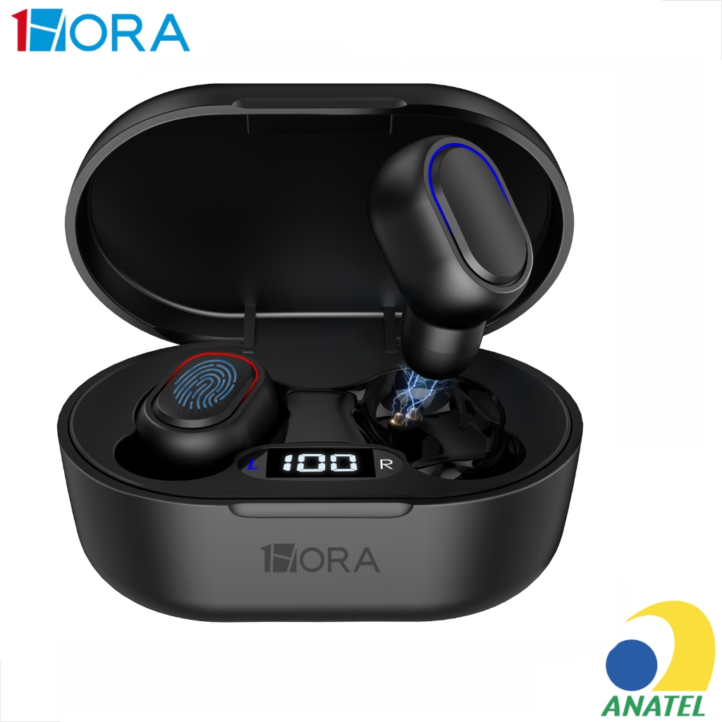 Fone de ouvido Bluetooth 5.3 Sem Fio 1HORA AUT114 Intra auricular confortável 25 horas de reprodução em Oferta na Shopee