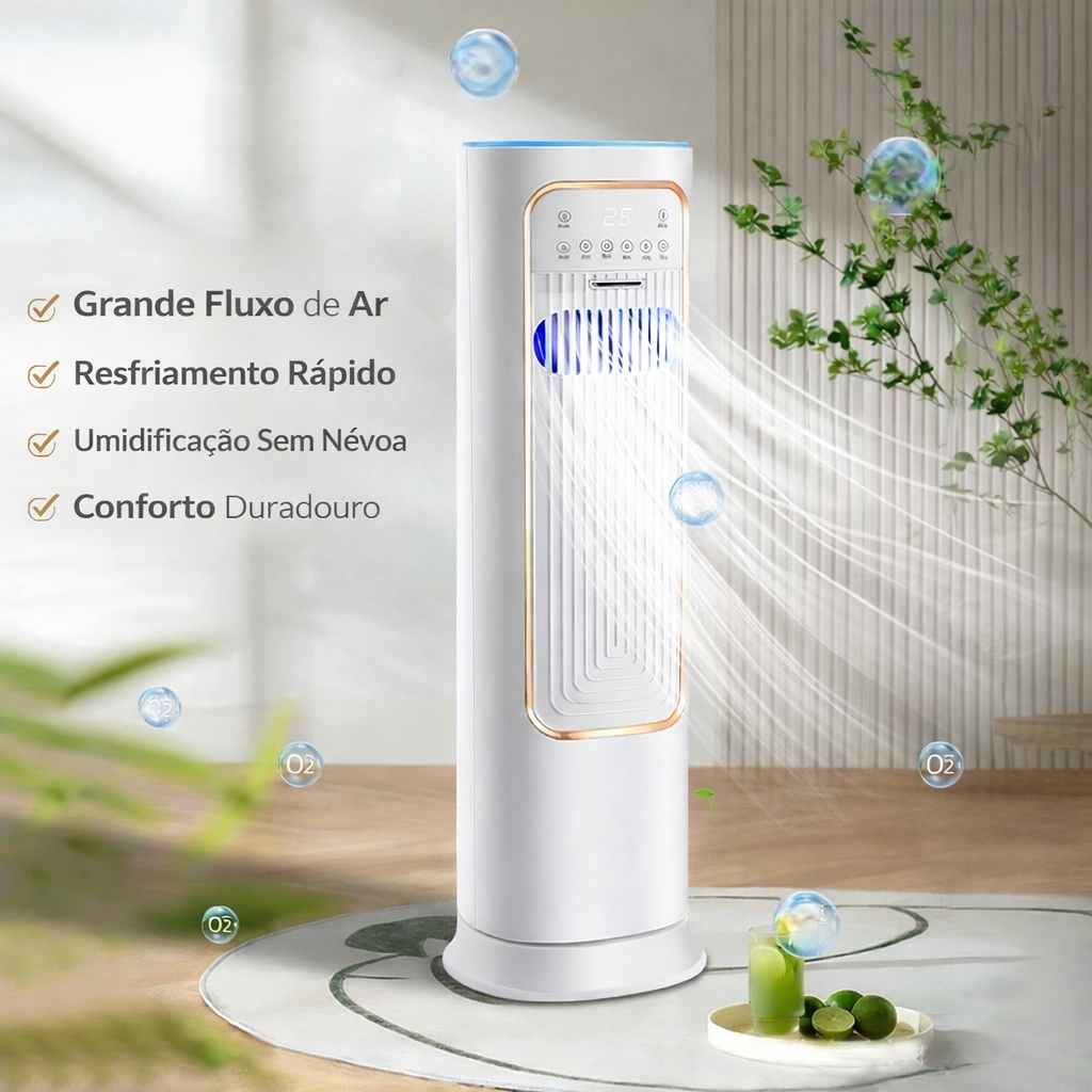 Climatizador de Ar 4 em 1 Quente e Frio 1800W Torre Ventilador Umidificador com Controle Remoto Silencioso 110V/220V em Oferta na Shopee