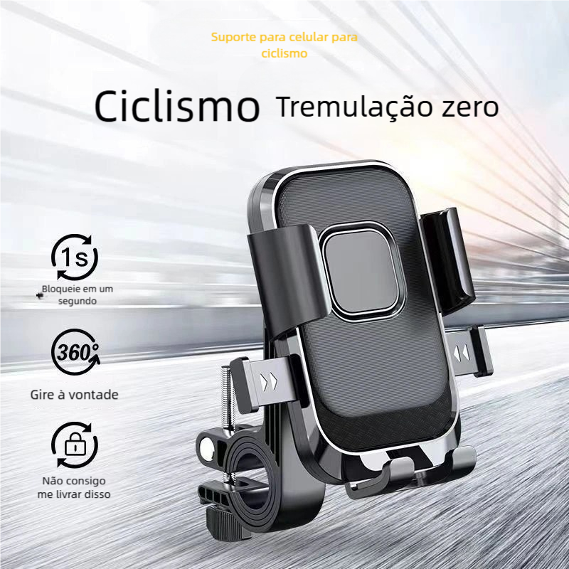 Suporte de Telefone À Prova de Choque para Bicicleta MTB Travamento Rápido Giratório