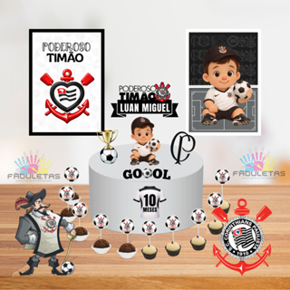 Kit Festa Só Um Bolinho CORINTHIANS TIMÃO BABY MENINO Enviar Nome/Idade IMEDIATAMENTE em Oferta na Shopee