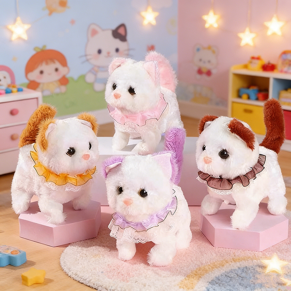 Brinquedo de Gato Elétrico de Pelúcia: Move-se e emite som – Adorável e Divertido, Perfeito para Presentear Crianças! em Oferta na Shopee