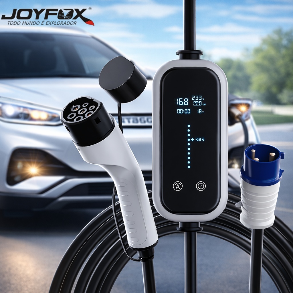 Carregador Portátil para Carro Elétrico 7000W  com Display Digital | Compatível com BYD e Outros EV em Oferta na Shopee