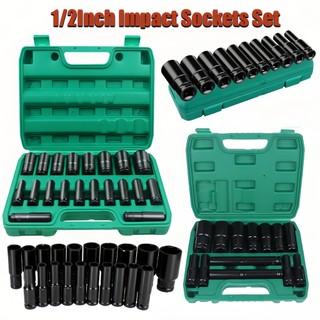 KIT 20/15/15+10/10PCS Jogo de soquetes de impacto longo 1/2 Pol. 🔥8mm - 24/32mm🔥