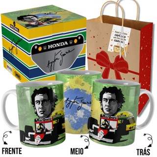 Caneca Ayrton Senna Carro e Capacete do Senna com e Embalagem Presenteável em Oferta na Shopee