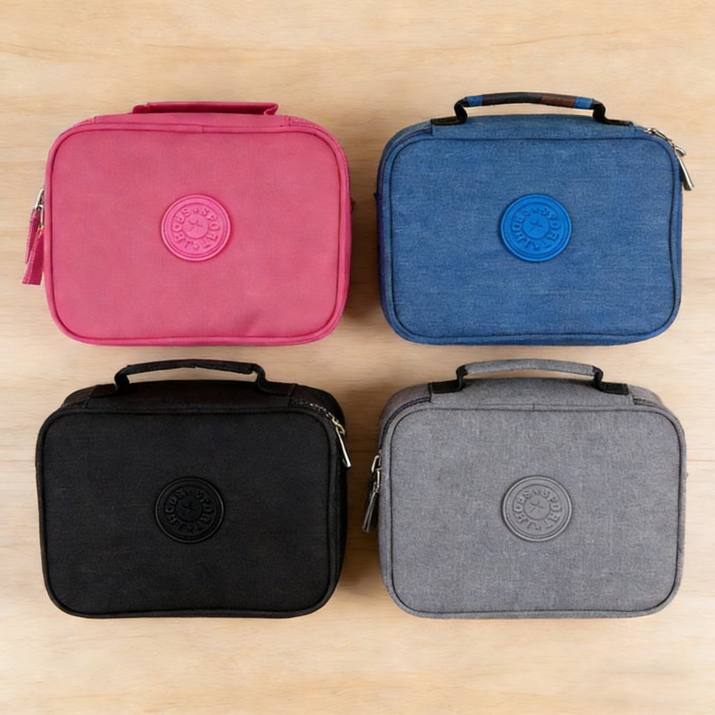 Estojo Escolar Nylon Jumbo 2 Compartimentos Com Alça Organizador Divisórias Ziper Infantil em Oferta na Shopee