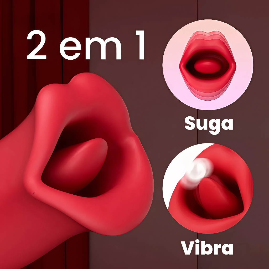 Vibrador Feminino Estimulador Sugador Clitoris Boca Lingua Chupa Abre e Fecha 10 Vibrações Ponto G