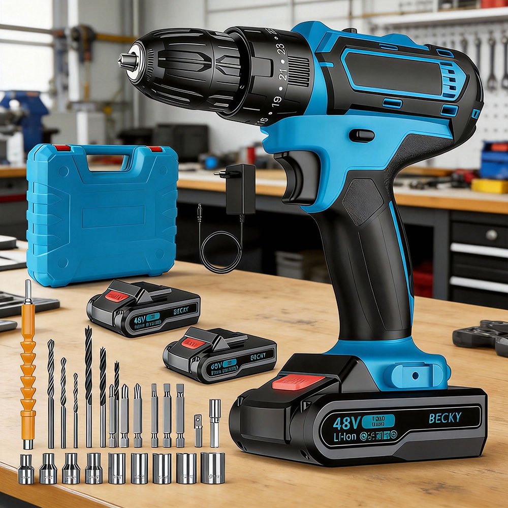 48V Parafusadeira Furadeira Elétrica 2 Baterias Maleta e Acessórios Completo Kit em Oferta na Shopee