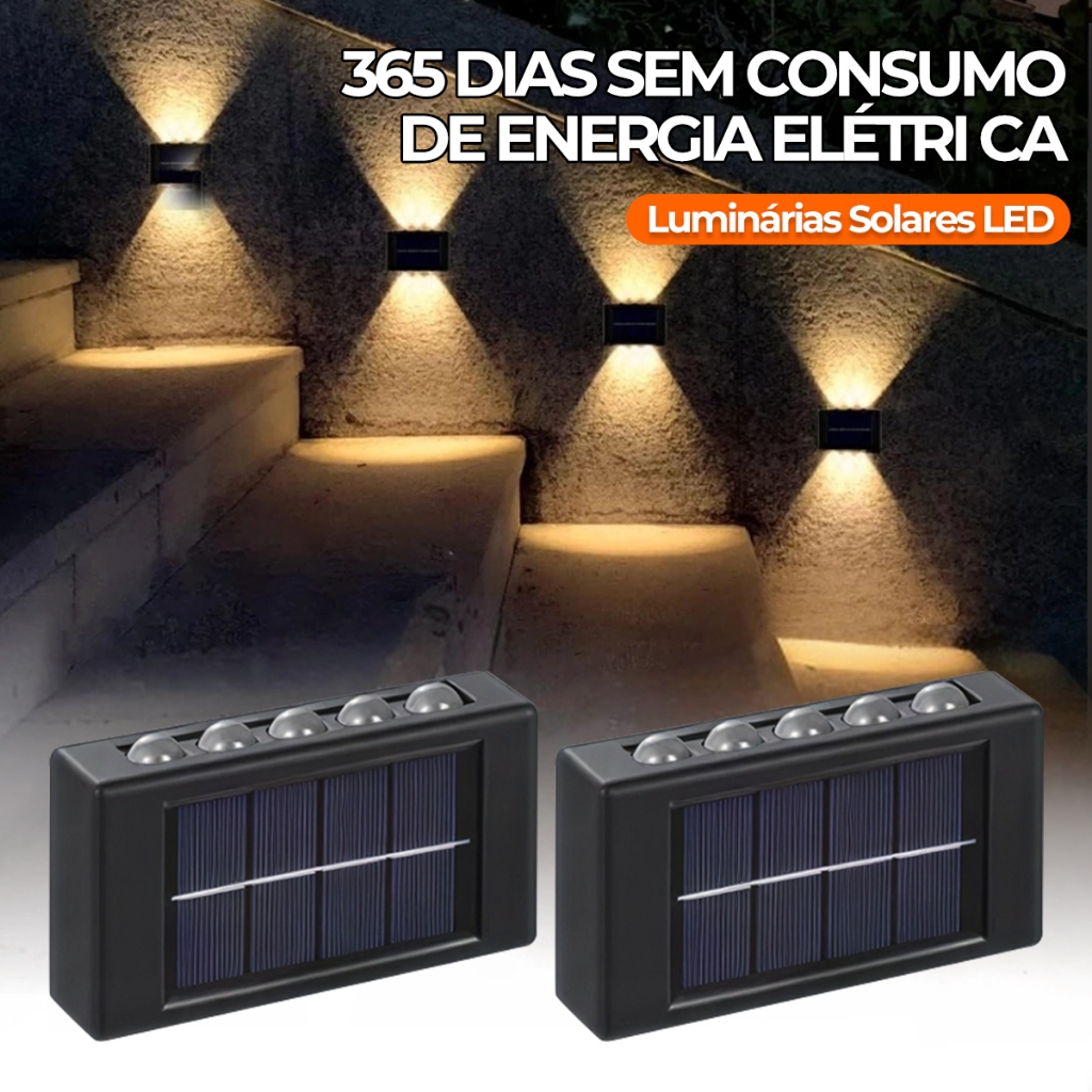 Luz Solar de Parede para Jardim, Iluminação Dupla, Luz de Decoração de Pátio em Oferta na Shopee