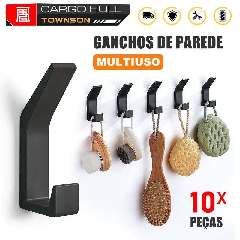Kit 10 Ganchos De Parede Para Banheiro/Cozinha Utilidades Multiuso Cabide Parede Acessórios Banheiro