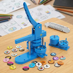 Máquina de Botão Circular de 58mm MECOLOUR + 50 Conjuntos de Materiais - Ideal para Fazer Personalizados DIY