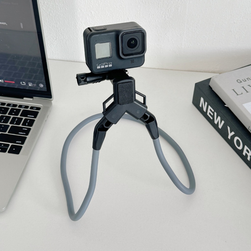 Suporte de Pescoço para Smartphone e GoPro, Ajustável, Antivibração, Ideal para Gravação