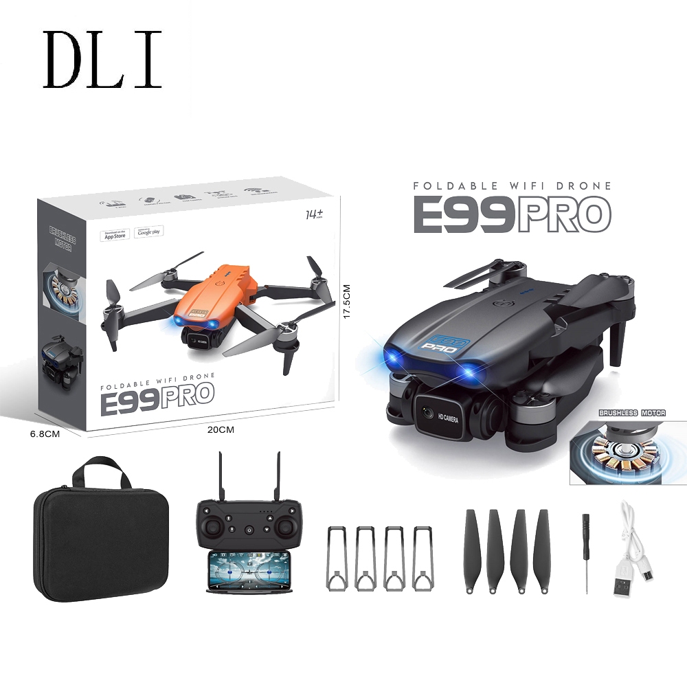Dli Drone E99 Pro 4k Wifi Hd Dual Câmeras Brushless Profissional Com Motor Sem Escovas Atualizado em Oferta na Shopee