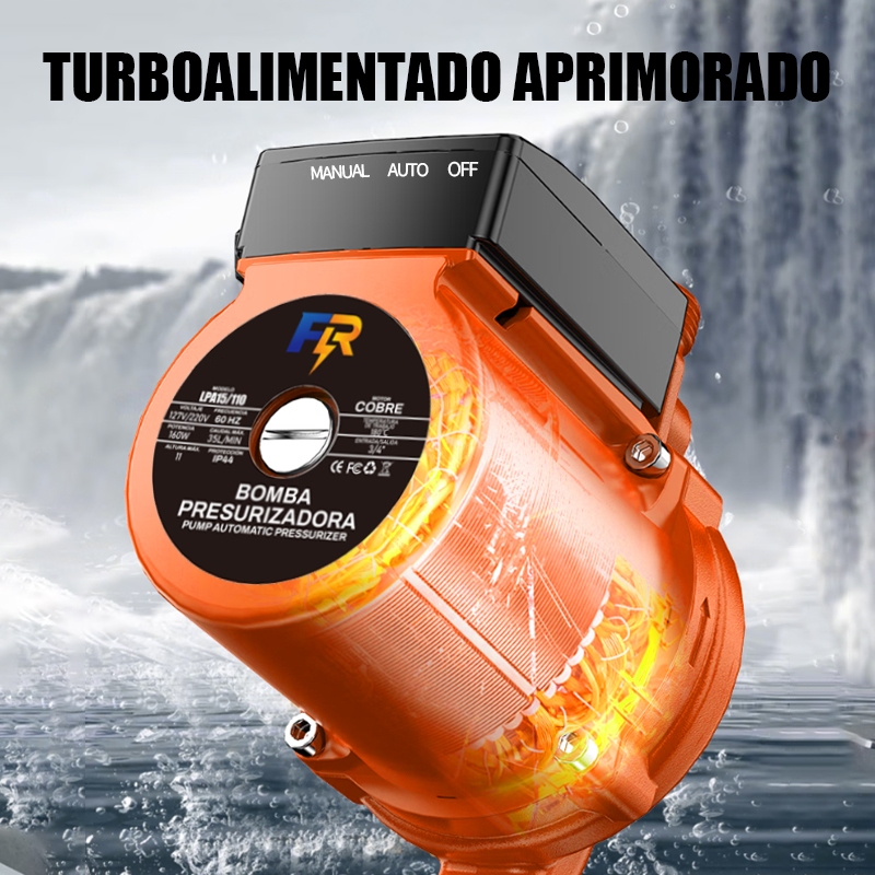 Bomba D’Água Pressurizadora Auto Silenciosa água Quente e Fria 125/160W 127v ou 220v Cobre/Ferro