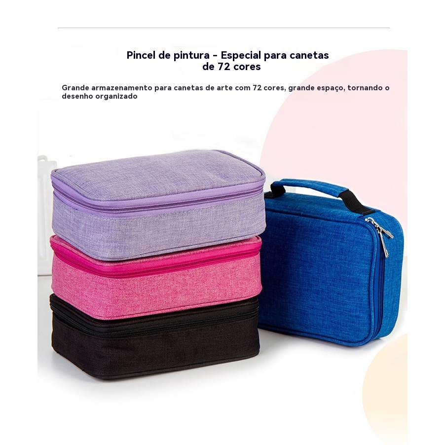 Estojo Box Escolar Infantil Feminino Masculino Organizador Divisórias Nylon Ziper