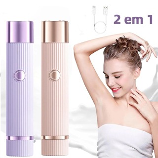 Depilador Feminino Recarregável - Removedor de Pelos com Dupla Navalha em Oferta na Shopee