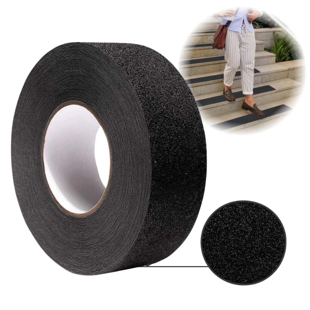 Fita Antiderrapante 5cm x 20m Prova Água Lixa Área Preta Auto Adesiva 20 Metros Colante em Oferta na Shopee