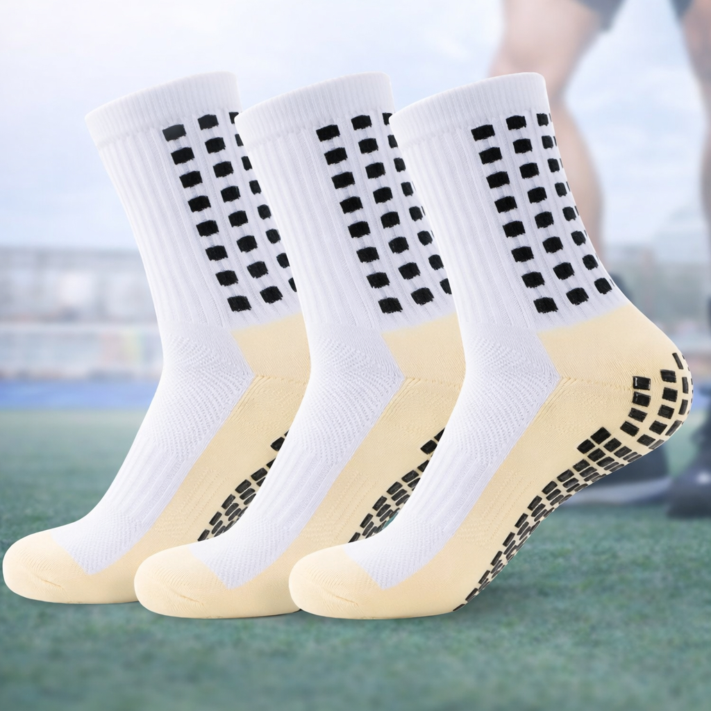Kit 3 Pares de Meias Esportivas Antiderrapantes para Futebol – Algodão Confortável em Oferta na Shopee