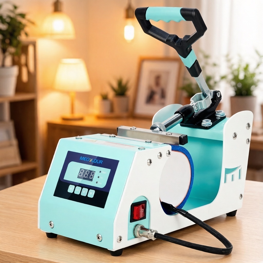 11oz Prensa Térmica Canecas Sublimador Touch Screen Cor azul110/220V Mecolour Prensa Térmica para Canecas