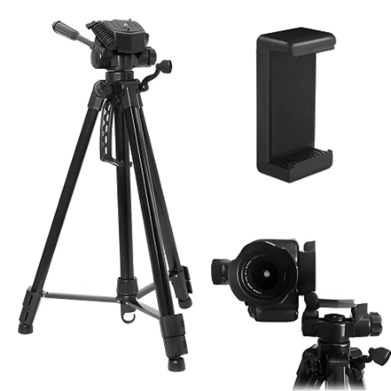 Tripé Profissional B-MAX BMG-69 Para Celular e Câmera – 1,3m de Altura – Suporte Para Câmera e Celular