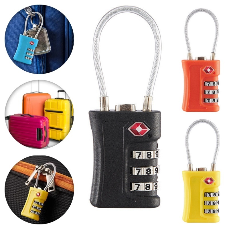 Imagem 3pcs Cadeados TSA De Três Dígitos Para Bagagem Adequado Para Malas Armários Academias
