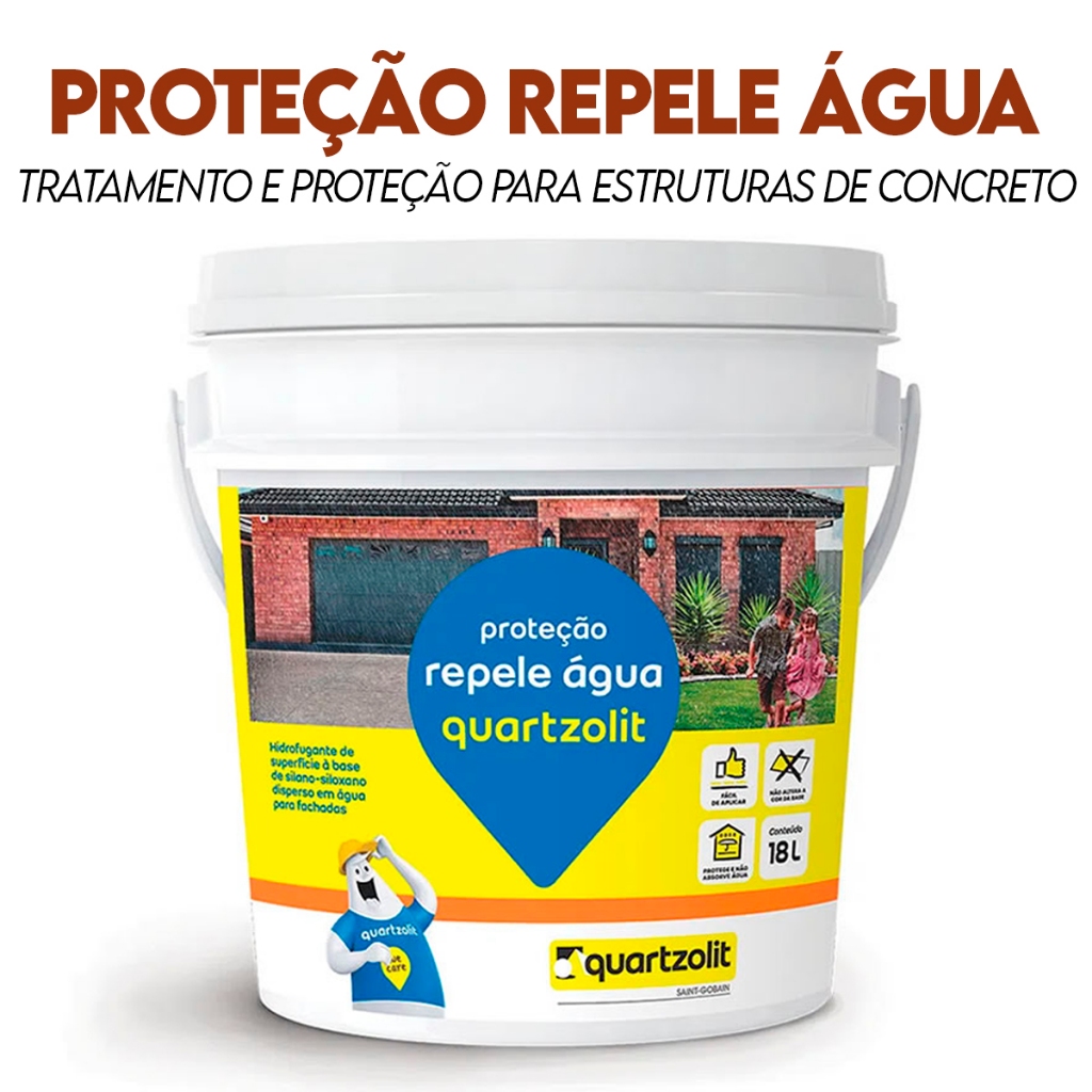 Repele Agua Hidrofugante Tratamento e Proteção Para Fachadas Quartzolit Balde 18 Litros em Oferta na Shopee