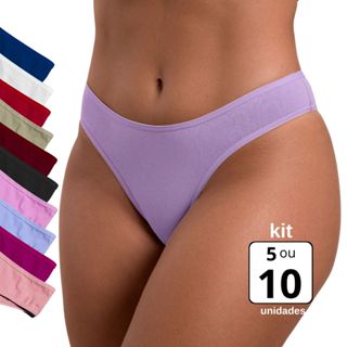 Kit 5 ou 10 Calcinhas de Algodão Tanga Conforto Básica  Feminina em Oferta na Shopee