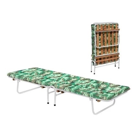 Cama Dobrável Solteiro Com Colchonete Camping Viagens Resistente De Ferro 1.70X60 Envio Imediato