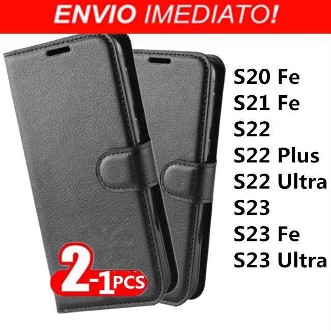 Capa Case Flip Carteira Para Samsung Galaxy Linha S20 Fe/ S21 Fe/ S22/ S22 Plus/ S22 Ultra/ S23/ S23 Fe/ S23 Ultra em Oferta na Shopee