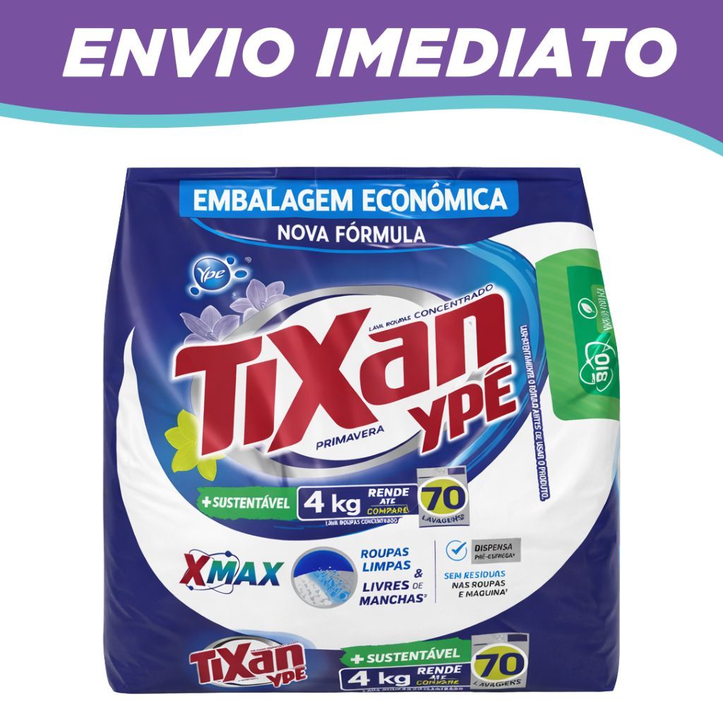 Sabão em Pó Concentrado Tixan Ypê Primavera X Max 4Kg