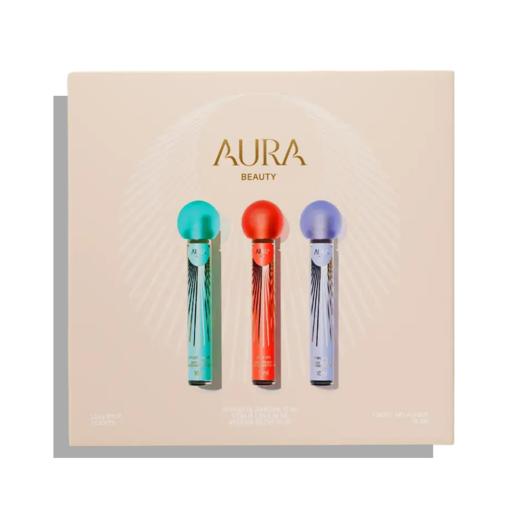 Kit Lollipop 3x Body Splash Scents Aura Beauty - 10ml cada
