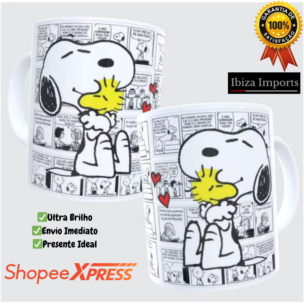 Caneca Snoopy Personalizada Presente Porcelana Desenho Animado Com Nome