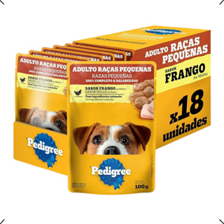 CAIXA SACHE PEDIGREE ADULTO RAÇA PEQUENA FRANGO 100G 18UN em Oferta na Shopee