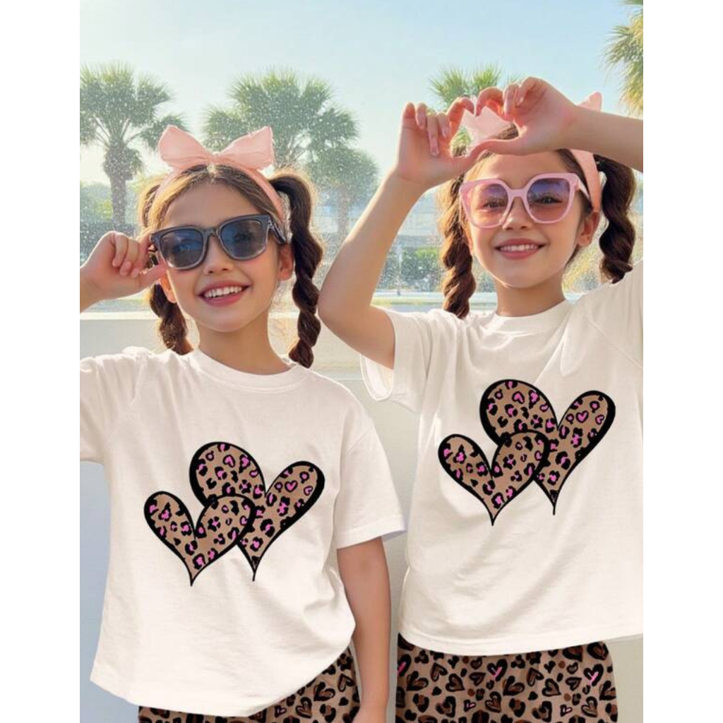Blusinha Estampada Roupa Infantil Menina Animal Print Delicada Gola Redonda Camiseta 100% Algodão