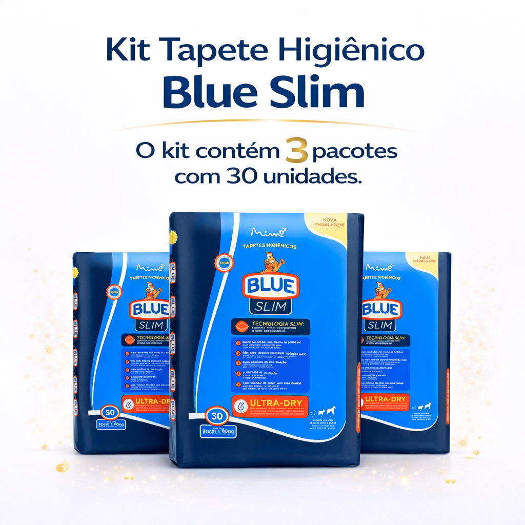 Tapete Higiênico Para Cães Blue Slim 30un Kit Com 3 Pacotes em Oferta na Shopee