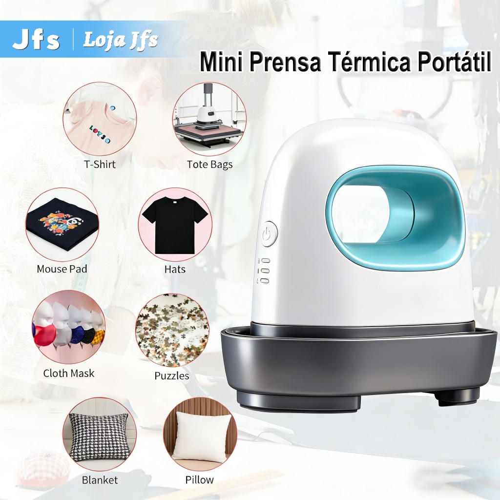 🔥 Mini Prensa Térmica Portátil Sublimação Transfer 110v/220V I 3 Níveis de Temp em Oferta na Shopee