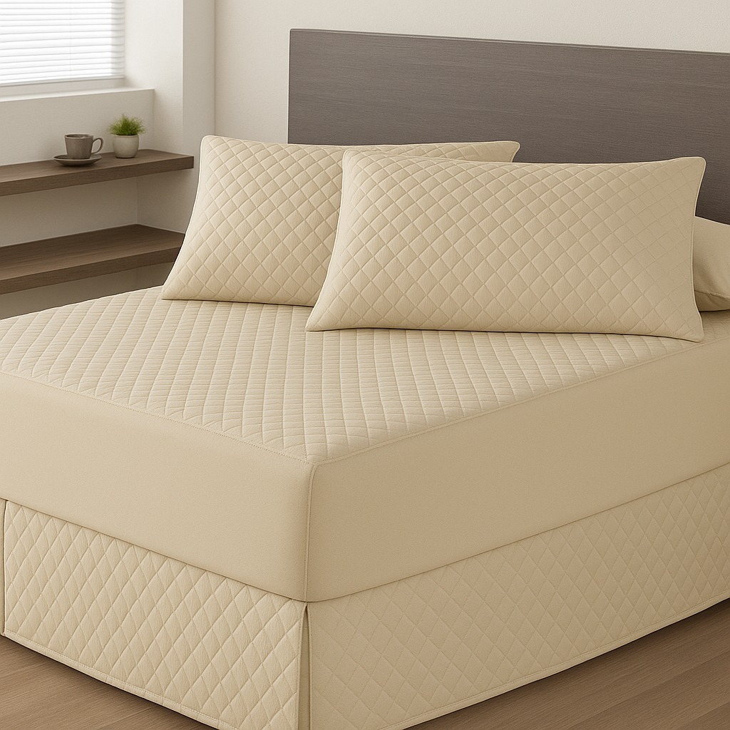 Kit Capa de Colchão Casal Padrão Impermeável Premium com Matelado e Elástico Completo
