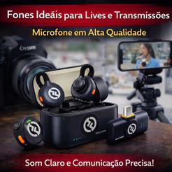 Microfone de Lapela sem fio Hollyland Lark M2S Versão USB-C Mini Combo Ultimate Original Lacrado