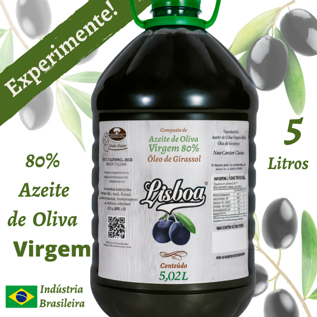 Azeite de Oliva Virgem Natural Blend Com Óleo de Girassol 5 Litros Nacional em Oferta na Shopee
