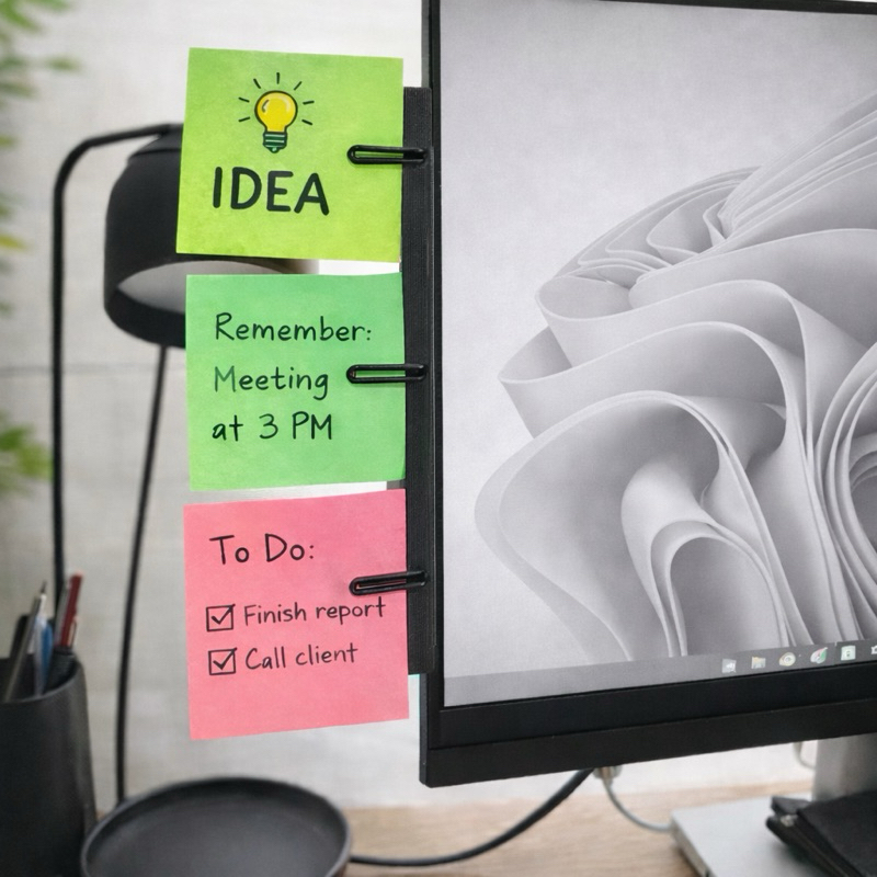 Porta Suporte Agenda Mensagem Clips 3D Para Monitor Organizador de Tarefas em Oferta na Shopee