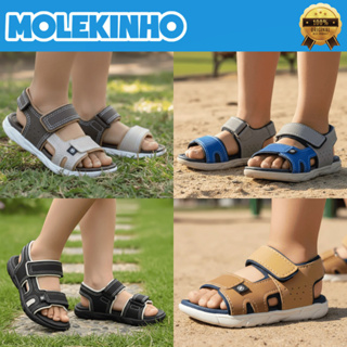 Sandália Papete Molekinho Escolar Menino Infantil Confo Napa Calce Fácil Autocolante 2135137 Original em Oferta na Shopee
