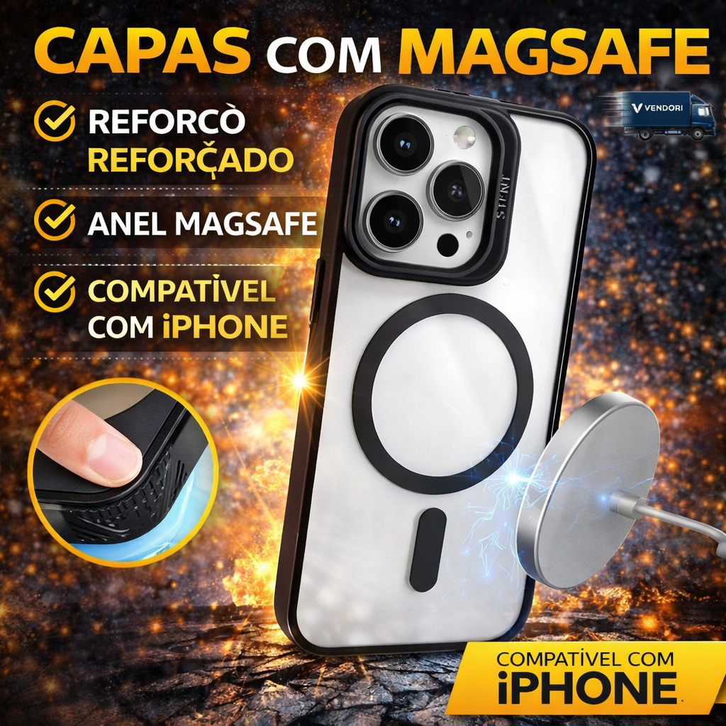 Capa Camshield Stand para iPhone 11 12 13 14 15 📱🛡️ Anti Impacto MagSafe Proteção Câmera Suporte 🚚🇧🇷