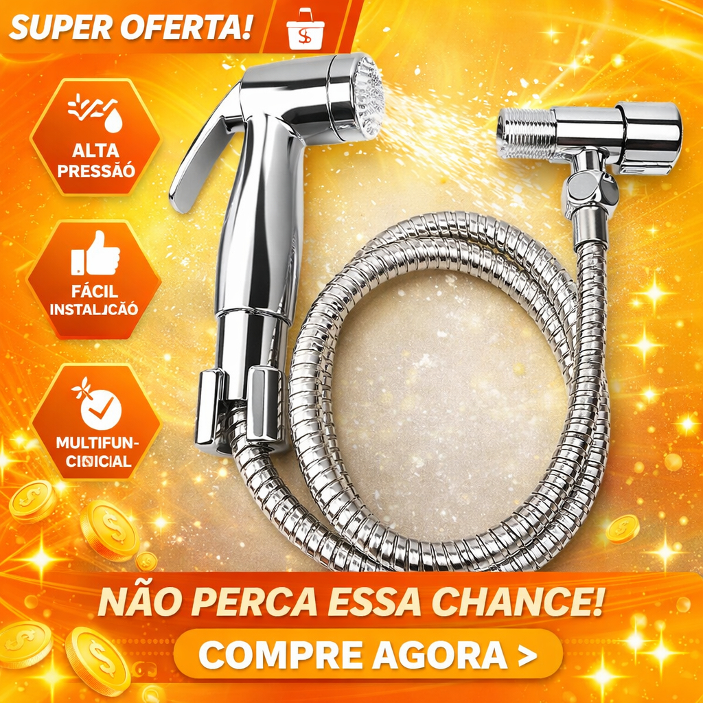 Ducha Higiênica Cromada 100% Completa Luxo Metal Inox em Oferta na Shopee