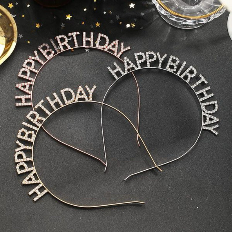 tiara happy birthday feliz aniversario de metal festa aniversariante em Oferta na Shopee