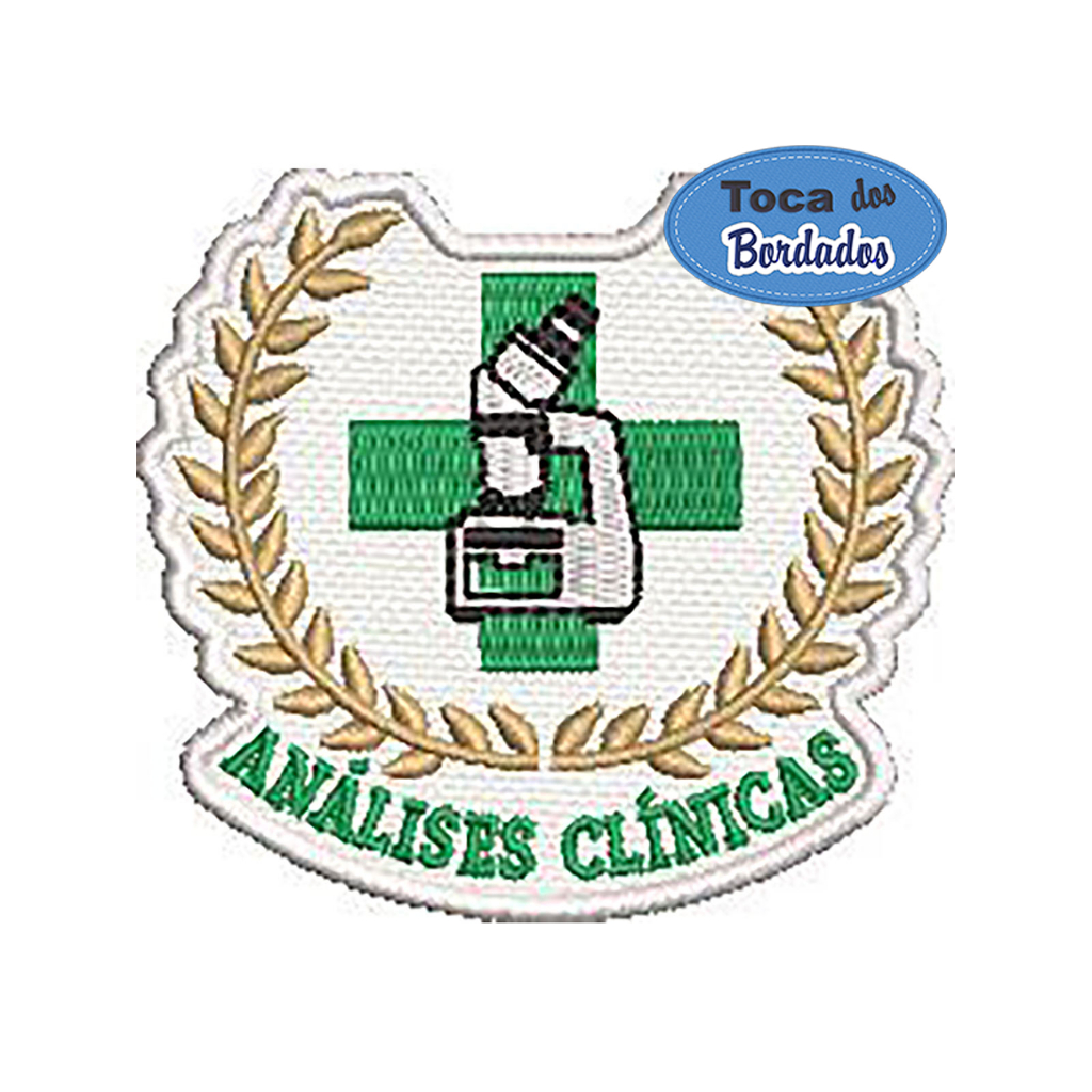 Patch Bordado Análises Clínicas 6,5x7 cm Cód.6560 Hospital, Médico, Clinica