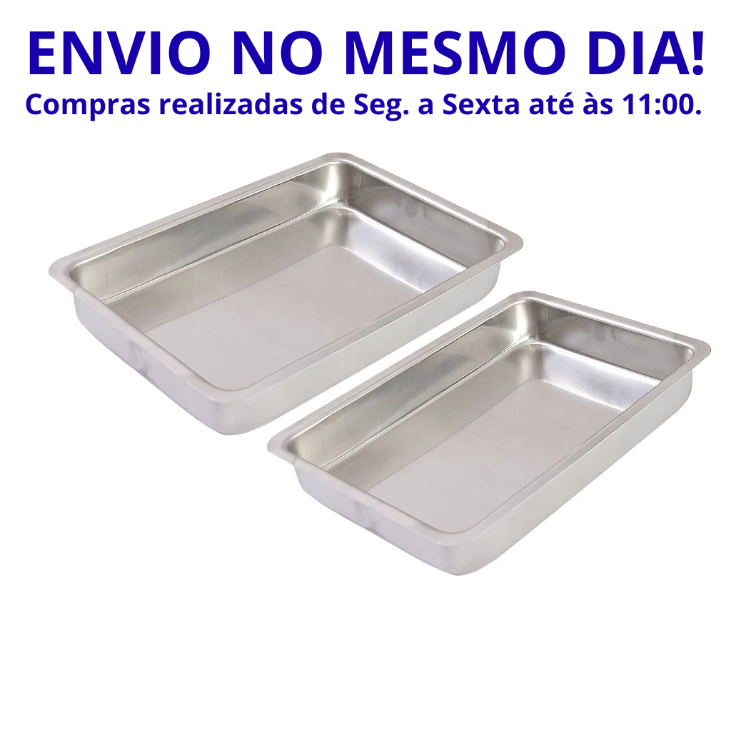 Jogo de Formas Nº 1 e Nº 2. Duas Assadeiras Formas Bolo Retangular de Alumínio