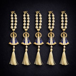 Kit com 5 Dezena Para Retrovisor Terço Nossa Senhora Aparecida Bege 20cm em Oferta na Shopee