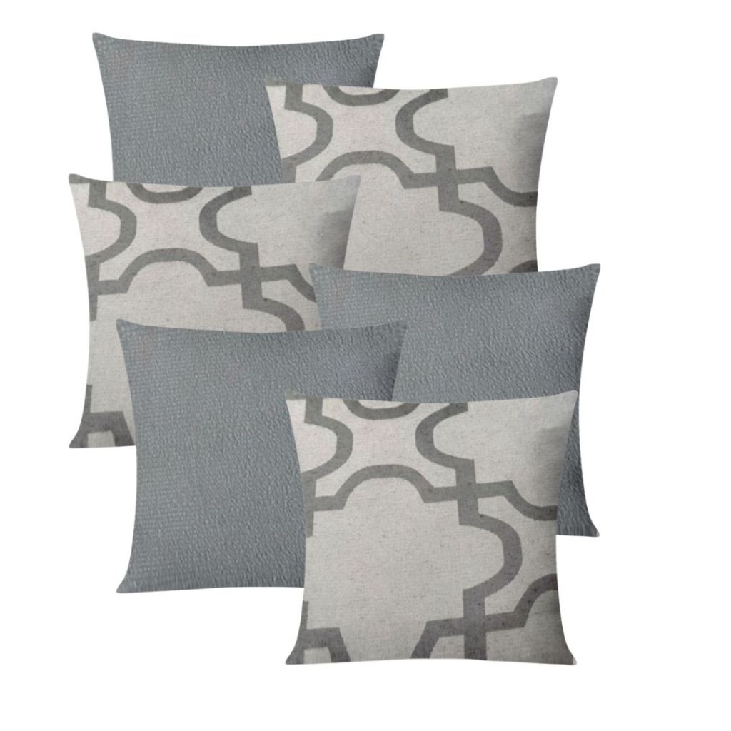 Kit 6 Almofadas Cheias Suede e Jacquard 45x45cm Com Zíper em Oferta na Shopee