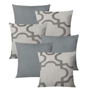 Kit 6 Almofadas Cheias Suede e Jacquard 45x45cm Com Zíper em Oferta na Shopee