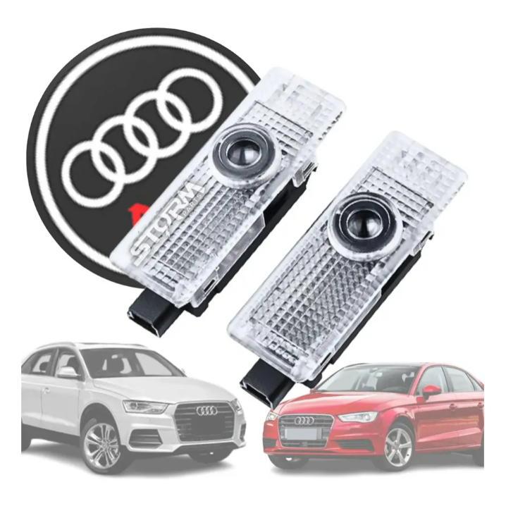 Projetor Led Logo Audi Luzes Cortesia Portas A1 A3 A4 A5 Q3