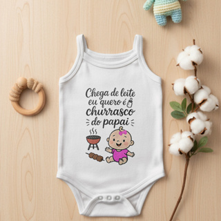 Body Infantil Alcinha Churrasco do Papai | Estampa Bebê Divertida Premium em Oferta na Shopee